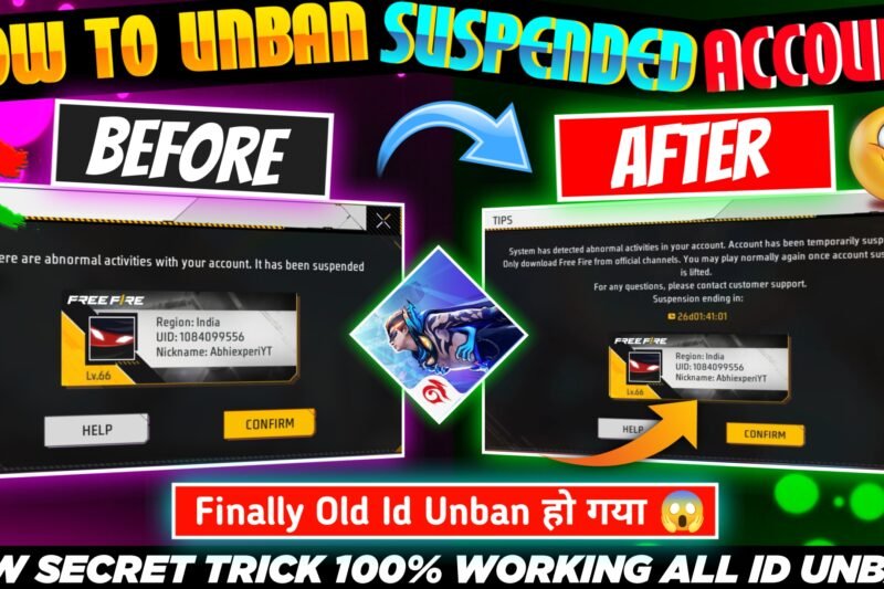free fire id unban